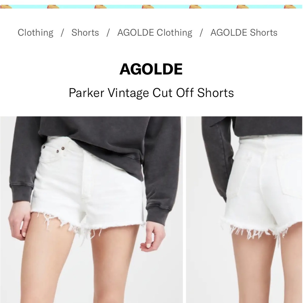 Agolde Parker short. White. Size 30